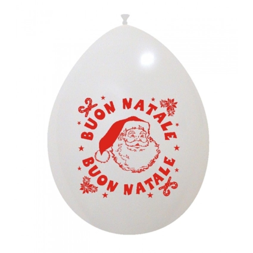 Palloncini Decorati 10" Babbo Buon Natale