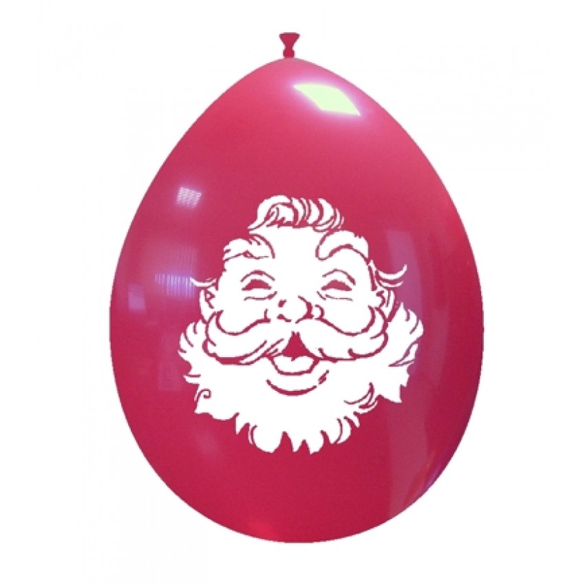 Palloncini Decorati 10" Babbo Natale Faccia