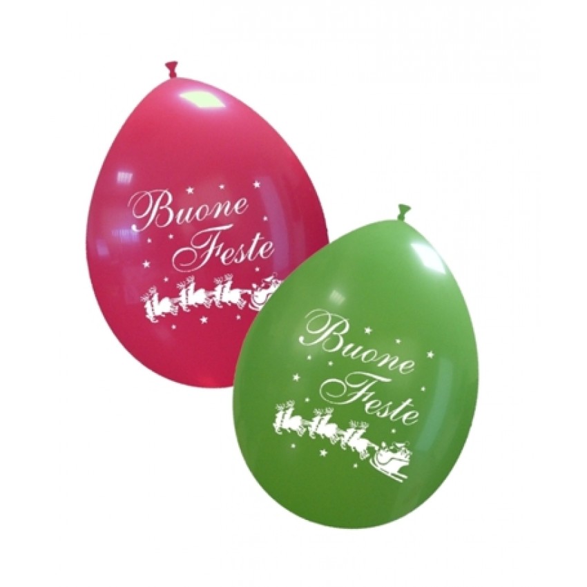 Palloncini Decorati 10" Buone Feste Slitta