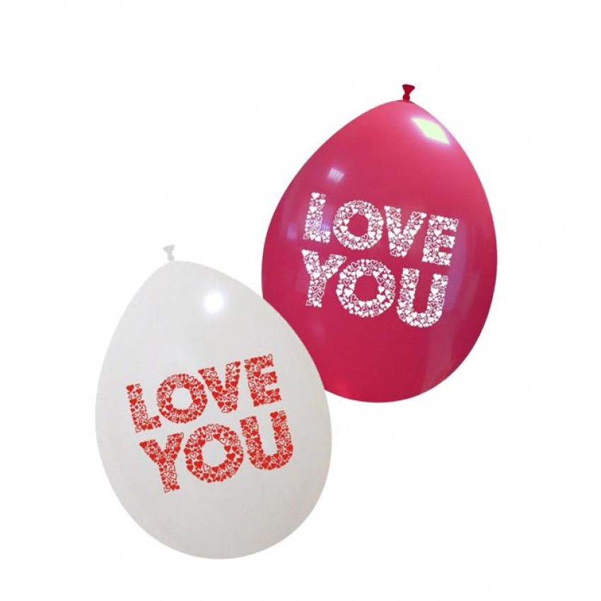 Palloncini Decorati 10" Love You Cuoricini