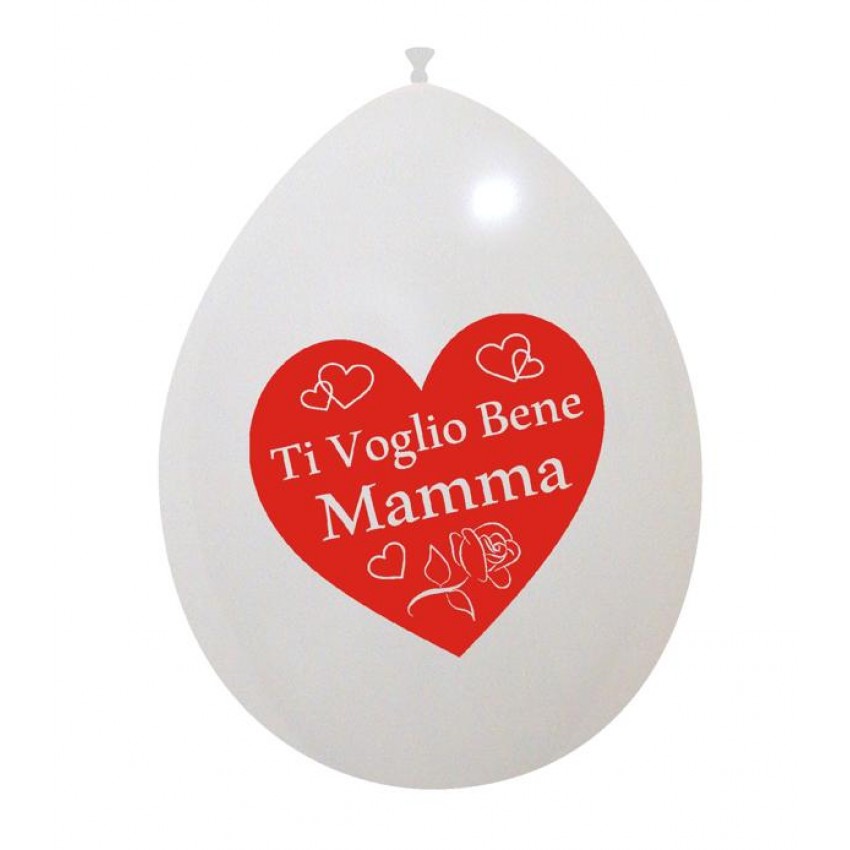 Palloncini Decorati 10" Ti Voglio Bene Mamma