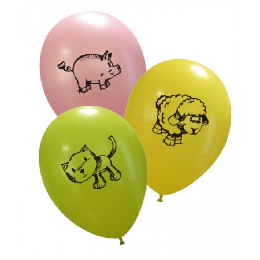 Palloncini Decorati 12" Animali Fattoria