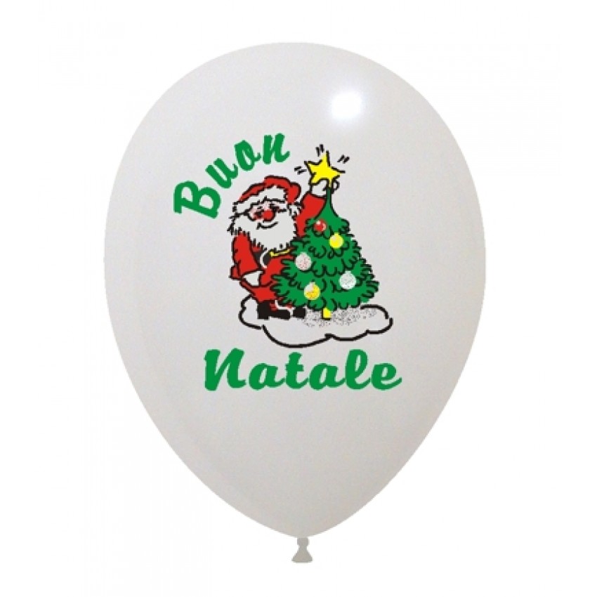 Palloncini Decorati 12" Buon Natale 4 Colori