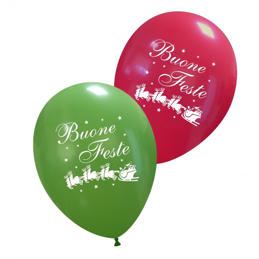 Palloncini Decorati 12" Buone Feste Slitta