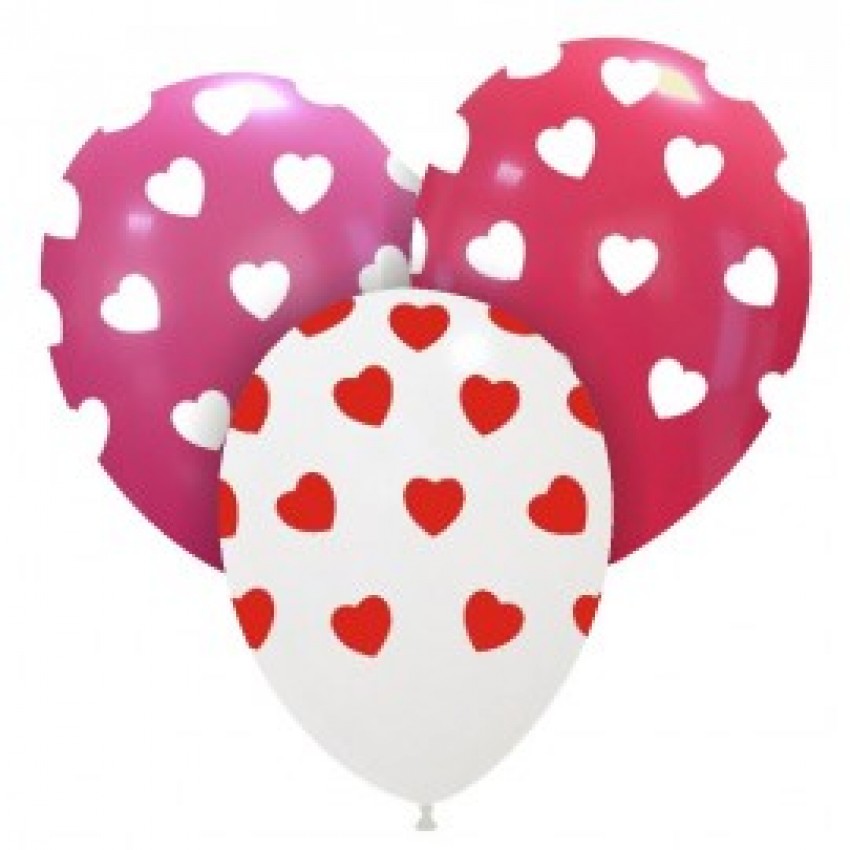 Palloncini Decorati 12" Cuori Grandi