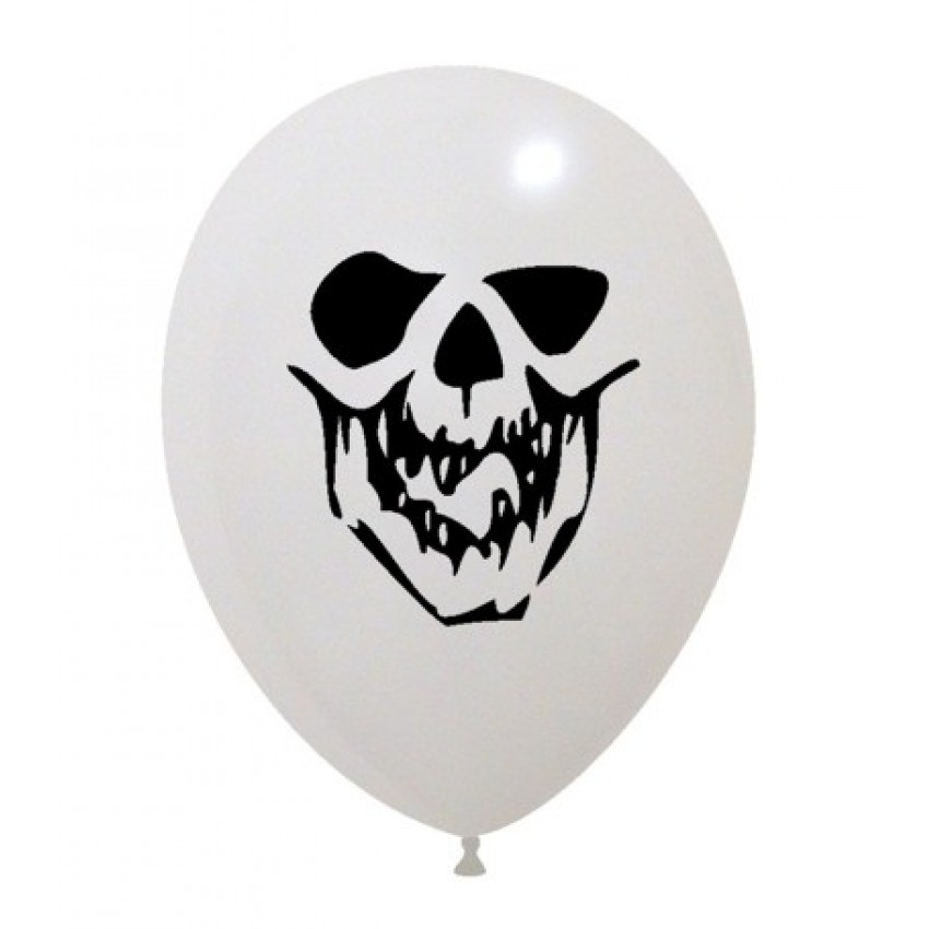 Palloncini Decorati 12" Faccia Scheletro