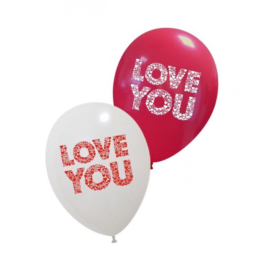 Palloncini Decorati 12" Love You Cuoricini