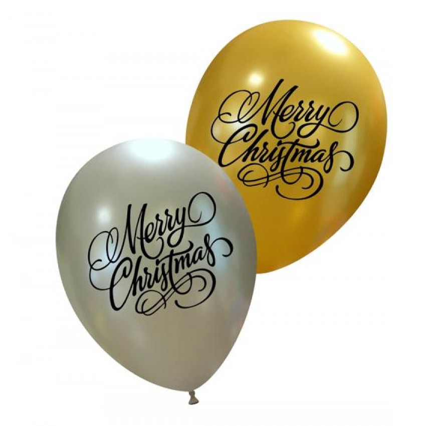 Palloncini Decorati 12" Merry Christmas Elegante