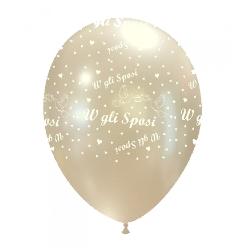 Palloncini Decorati 12" Sposi Anelli