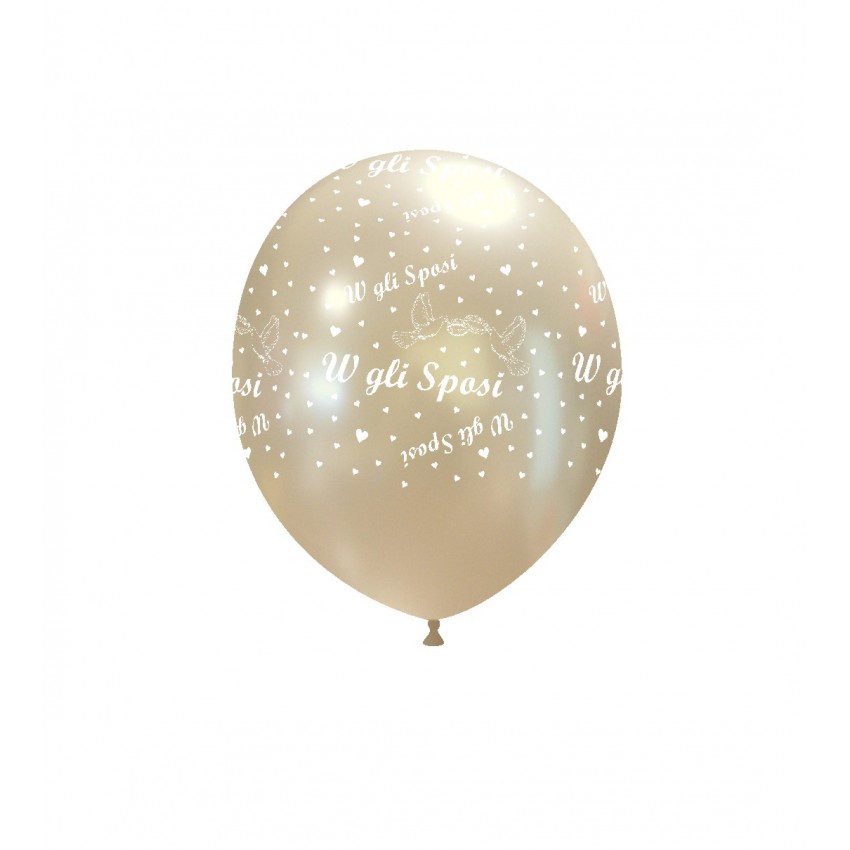 Palloncini Decorati 5" - Sposi Anelli