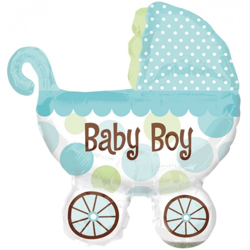 Palloncini Decorati Baby Boy Carrozzina XL® SuperShapes™ (40”)