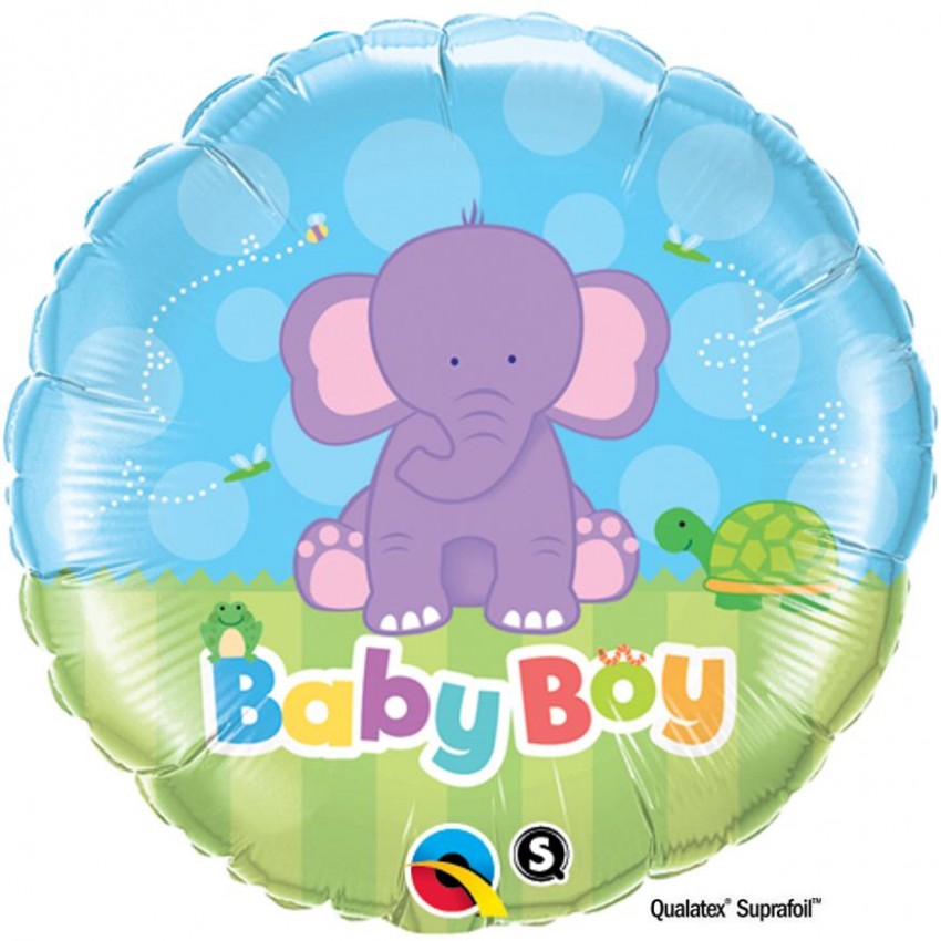 Palloncini Decorati Baby Boy Elefantino (18”)