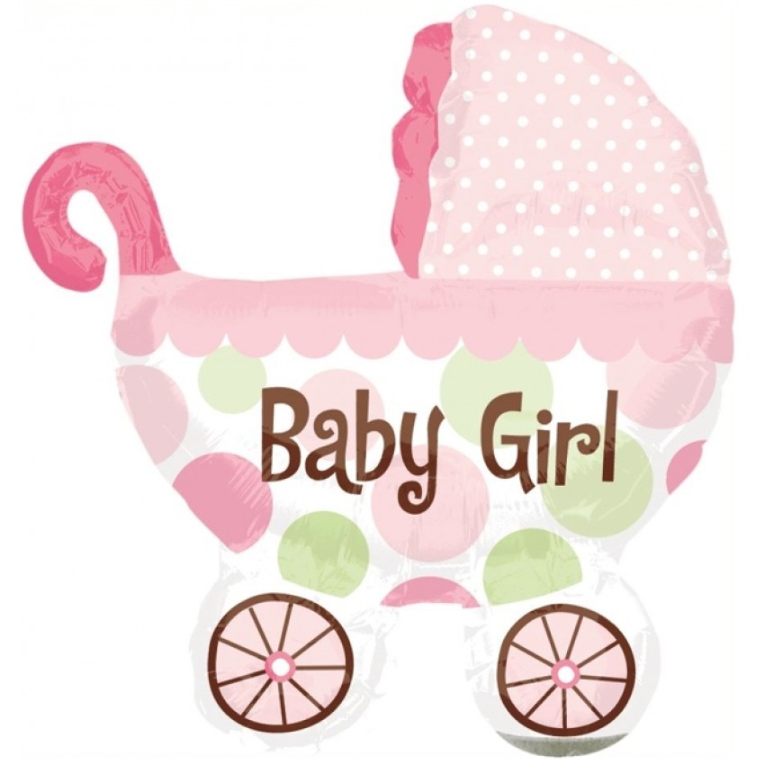 Palloncini Decorati Baby Girl Carrozzina XL® SuperShapes™ (40”)