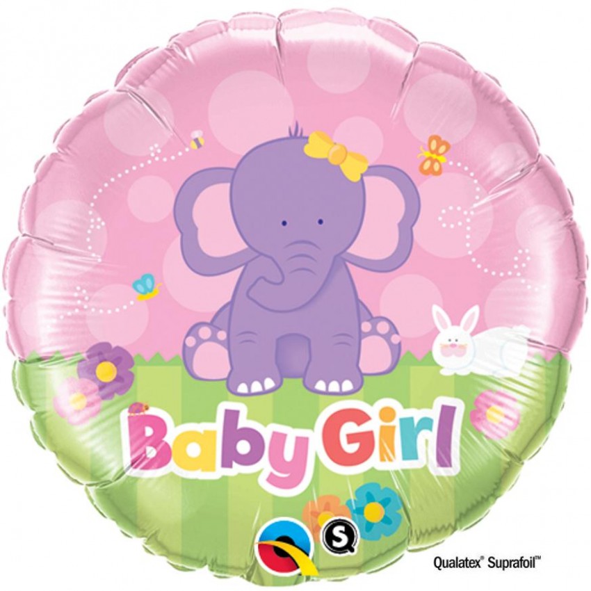 Palloncini Decorati Baby Girl Elefantino (18”)