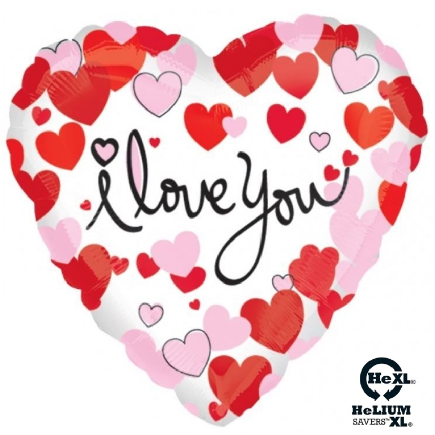 Palloncini Decorati Cuoricini I Love You Cuore HeXL® (18”)