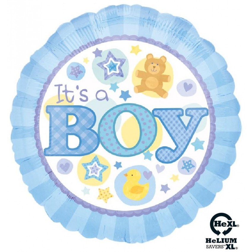 Palloncini Decorati It's a Boy Blu HeXL® (18”)