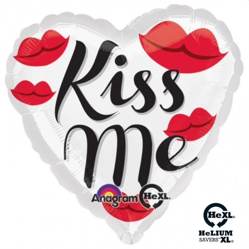 Palloncini Decorati Kiss Me Cuore HeXL® (18”)