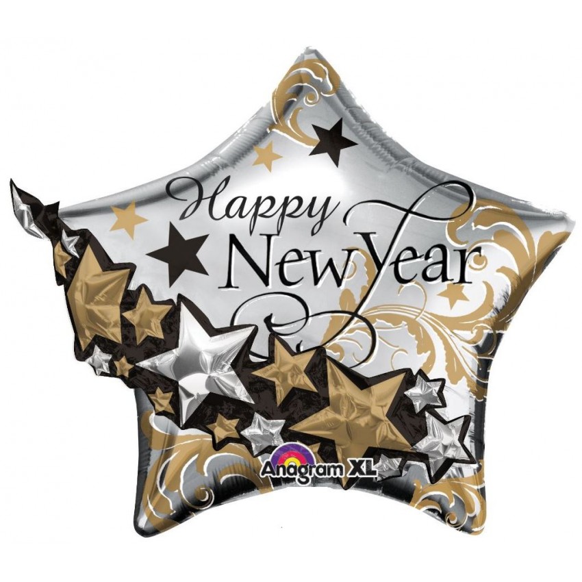 Palloncini Decorati New Year 3D Stella Multi-Balloon XL® (32”)