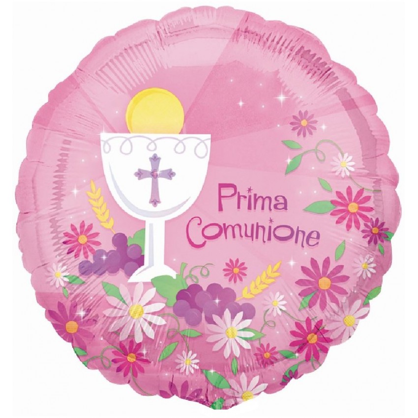 Palloncini Decorati Prima Comunione Rosa XL® (18”)