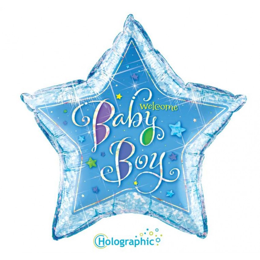 Palloncini Decorati Welcome Baby Boy Stella (36”)