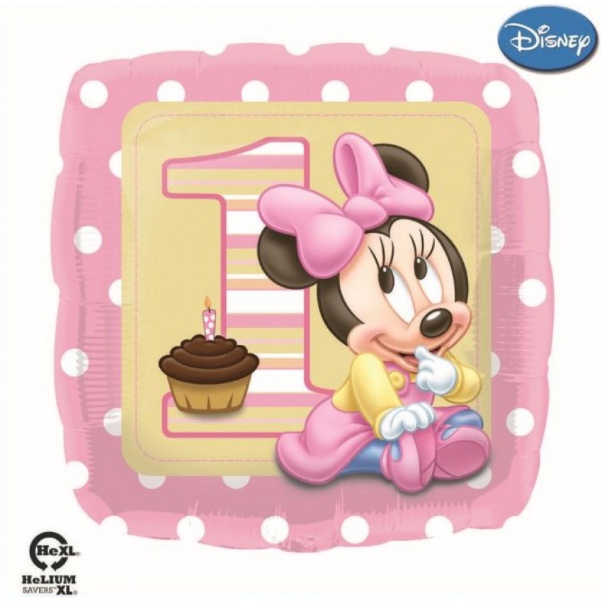 Palloncini Mylar 1° Compleanno Minnie HeXL® (18”)