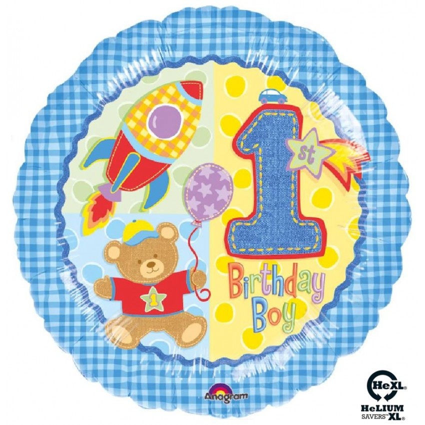 Palloncini Mylar 1st Birthday Bimbo HeXL® (18”)