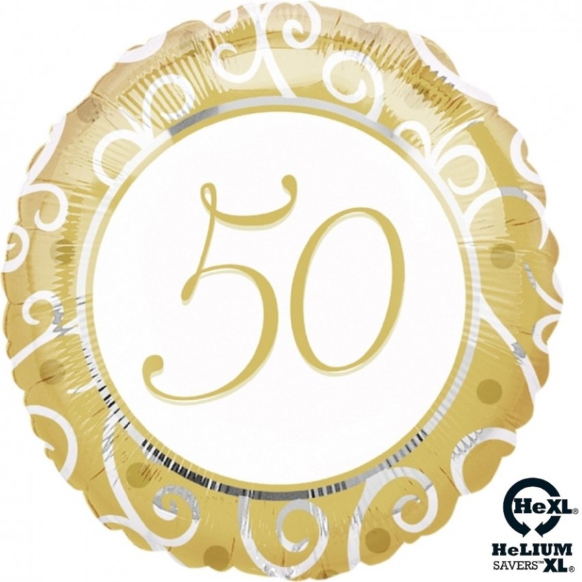 Palloncini Mylar 50° Anniversario HeXL® (18”)