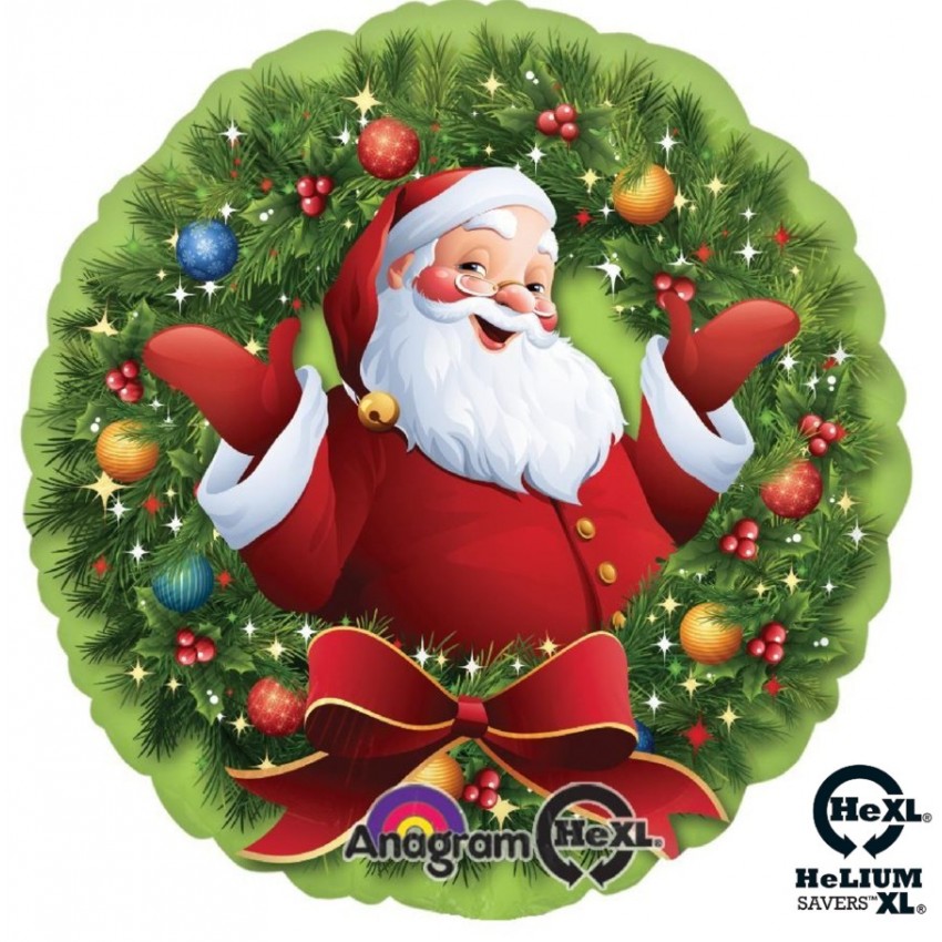 Palloncini Mylar Babbo Natale Ghirlanda HeXL® (18”)