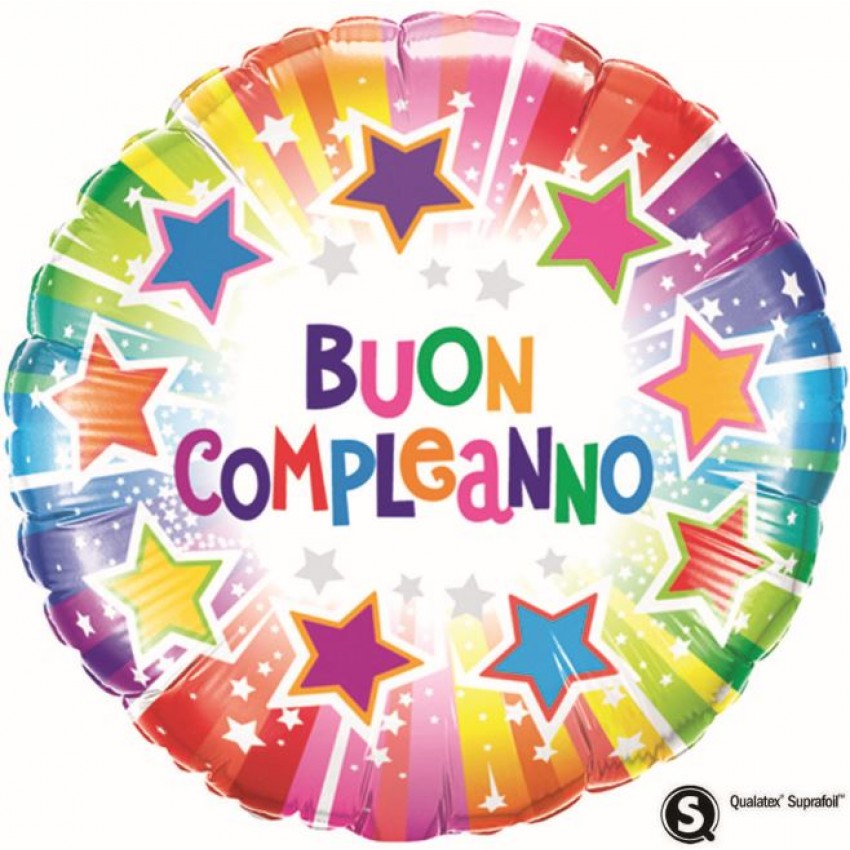 Palloncini Mylar Buon Compleanno Stelle (18”)