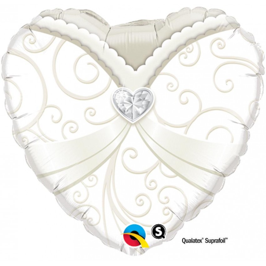 Palloncini Mylar Cuore Sposa (18”)