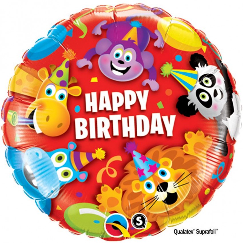 Palloncini Mylar Happy Birthday Animali (18”)