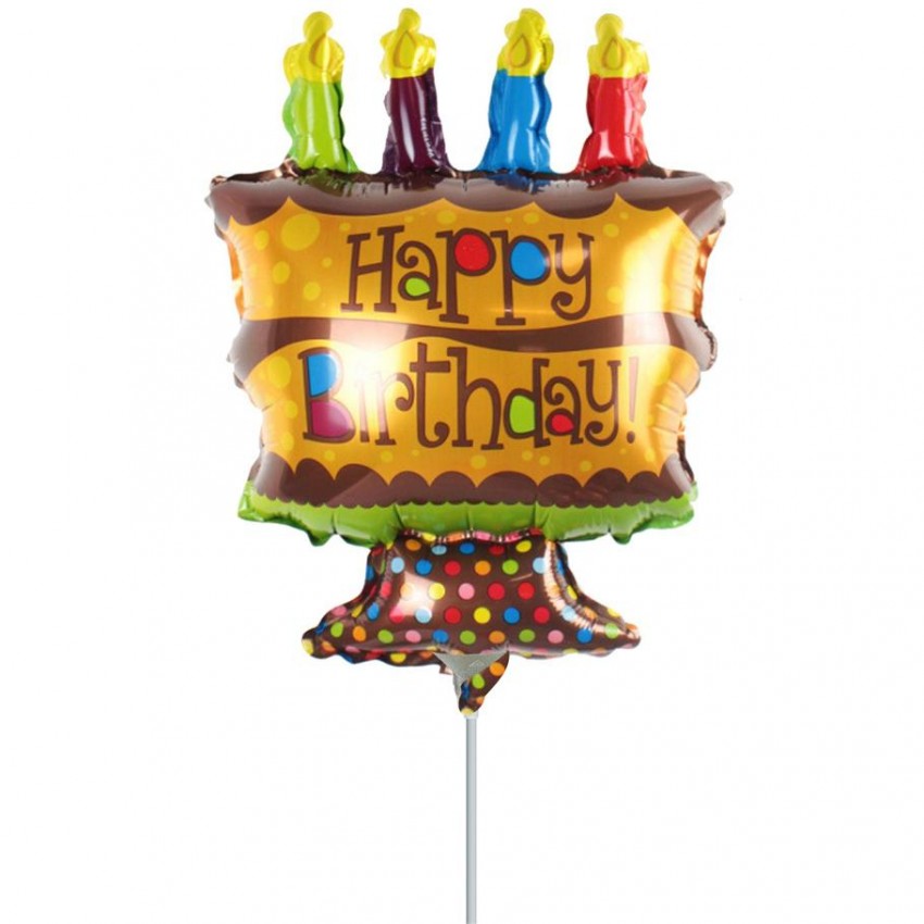 Palloncini Mylar Happy Birthday Torta MiniShape (14”)