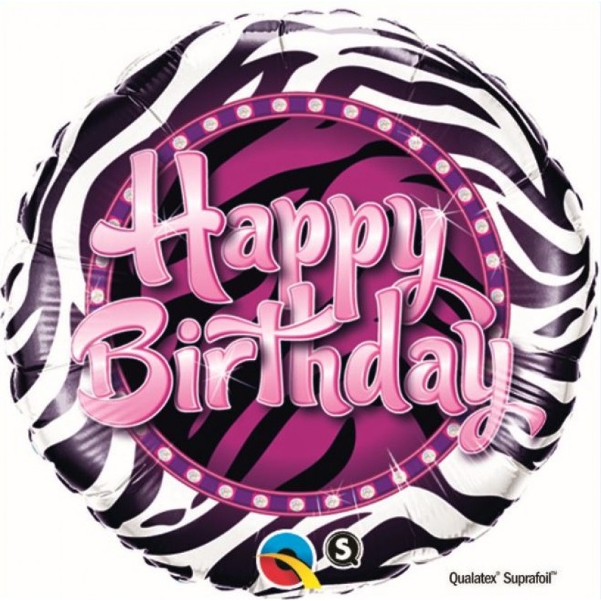 Palloncini Mylar Happy Birthday Zebra (18”)