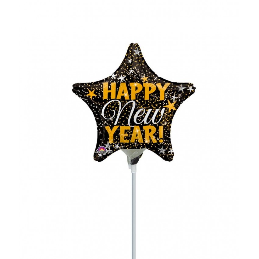 Palloncini Mylar Happy New Year Stella MiniShape (13”)