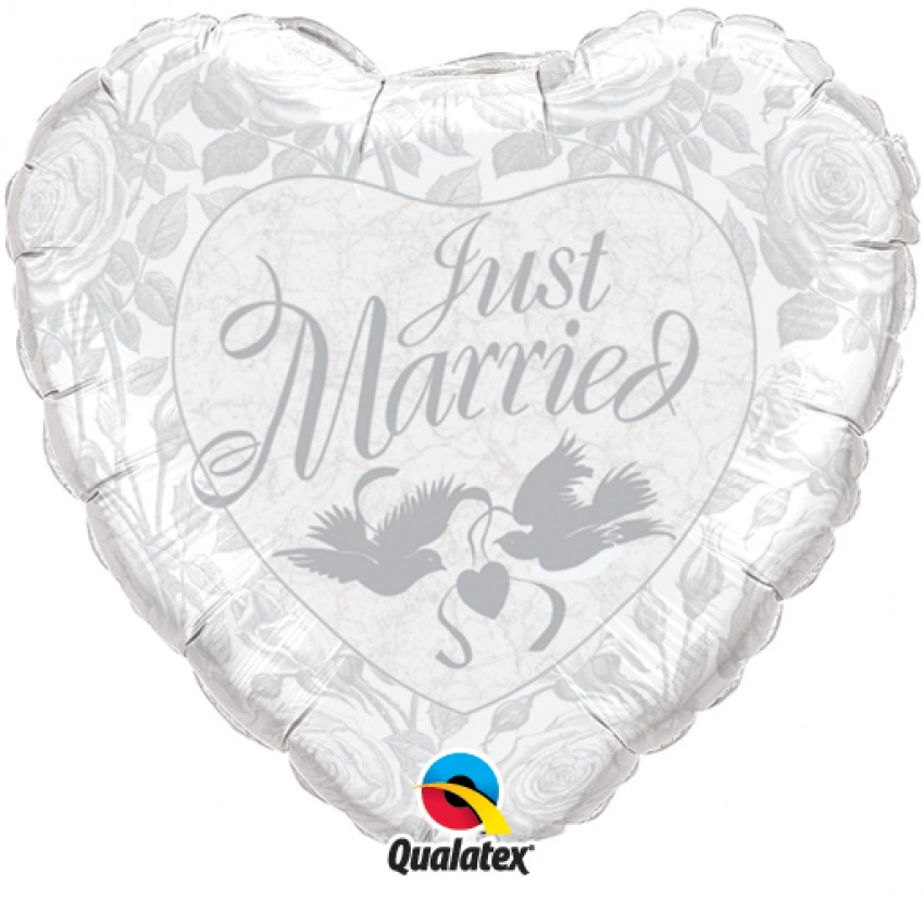 Palloncini Mylar Just Married Cuore. (18”)