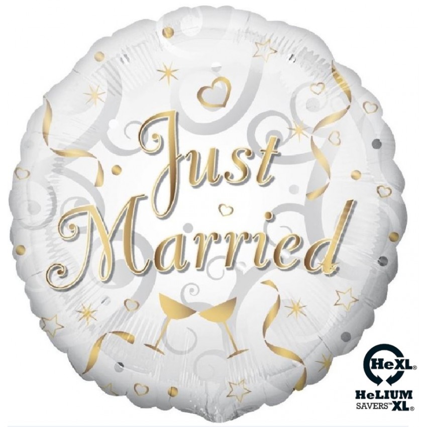 Palloncini Mylar Just Married HeXL® (18”)