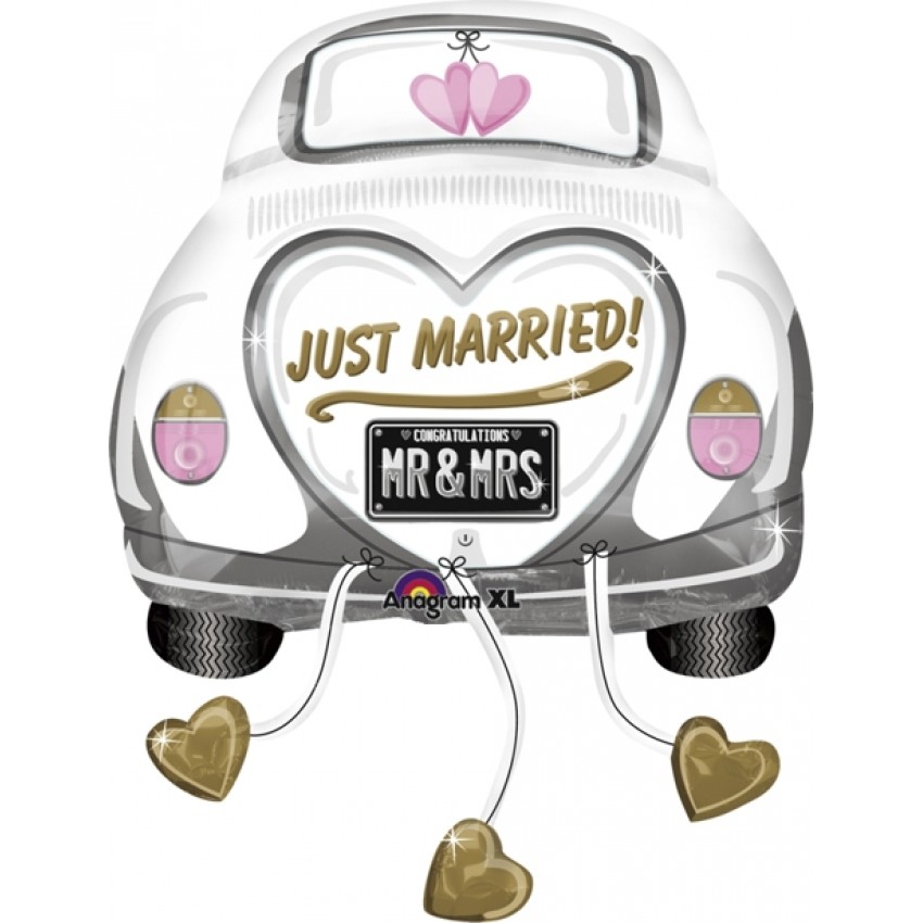 Palloncini Mylar Just Married Macchina XL® SuperShapes™ (36”)