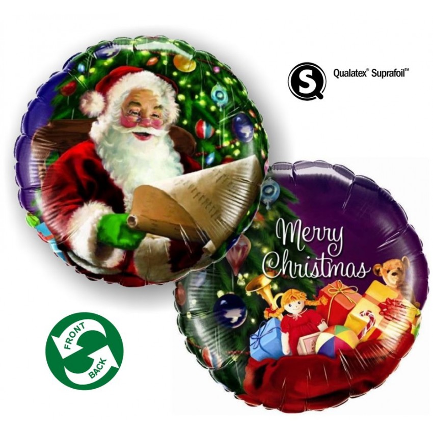 Palloncini Mylar Merry Christmas Babbo Natale (18”)