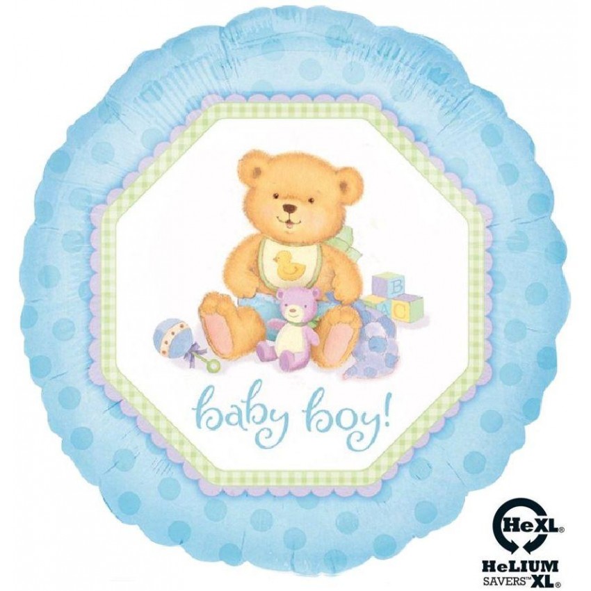 Palloncini Mylar Orsacchiotto Baby Boy HeXL® (18”)