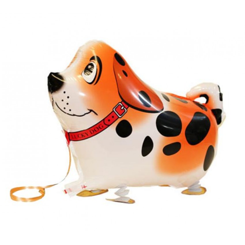 Palloncini Mylar Pet Walker - Cane Maculato - Arancio (16”)